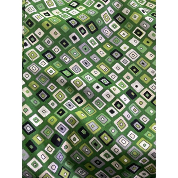 Ann Taylor Women’s 6 Button Up Shirt Satin Blouse Long Sleeve Green Geometric - Picture 6 of 7